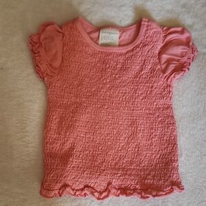 First Impressions Coral Textured Short Sleeve Tee